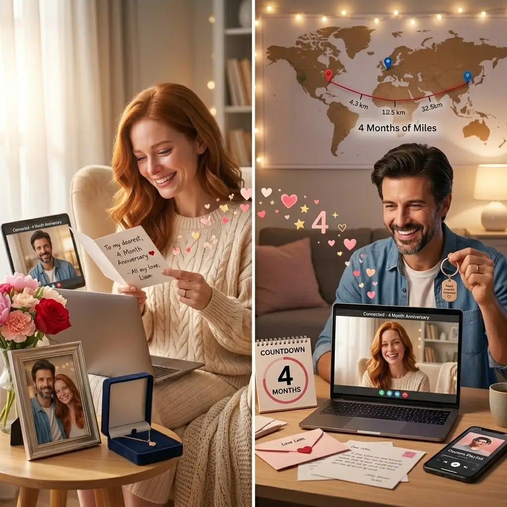 4 Month Anniversary Wishes for Long-Distance Relationships