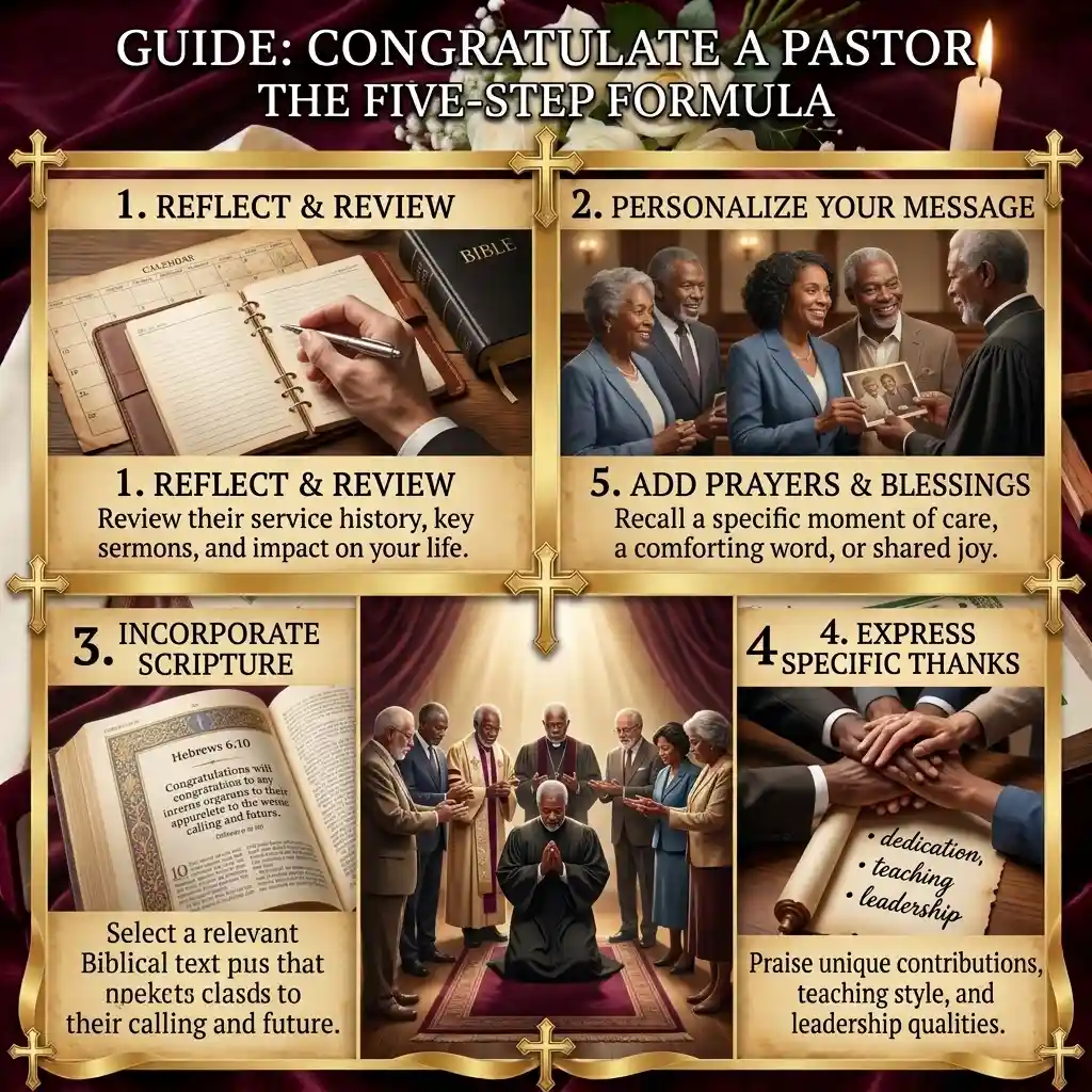HOW TO WRITE YOUR OWN WORDS OF CONGRATULATIONS TO A PASTOR WITH A FIVE STEP FORMULA