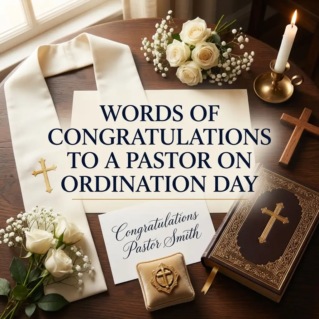 WORDS OF CONGRATULATIONS TO A PASTOR ON ORDINATION DAY